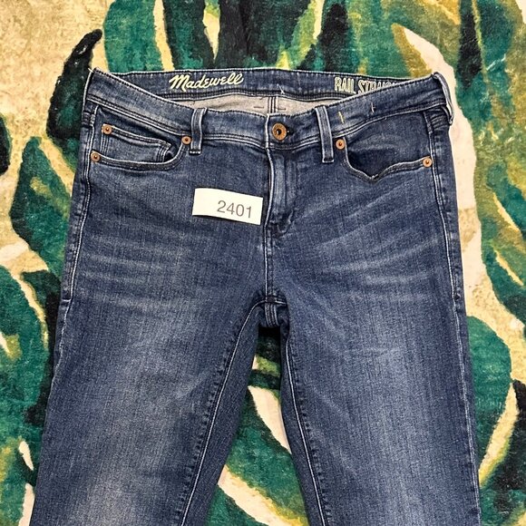 Madewell Sz 6 (28) Rail Straight Low Rise Jeans Stretch Womens Medium Wash - Picture 15 of 15